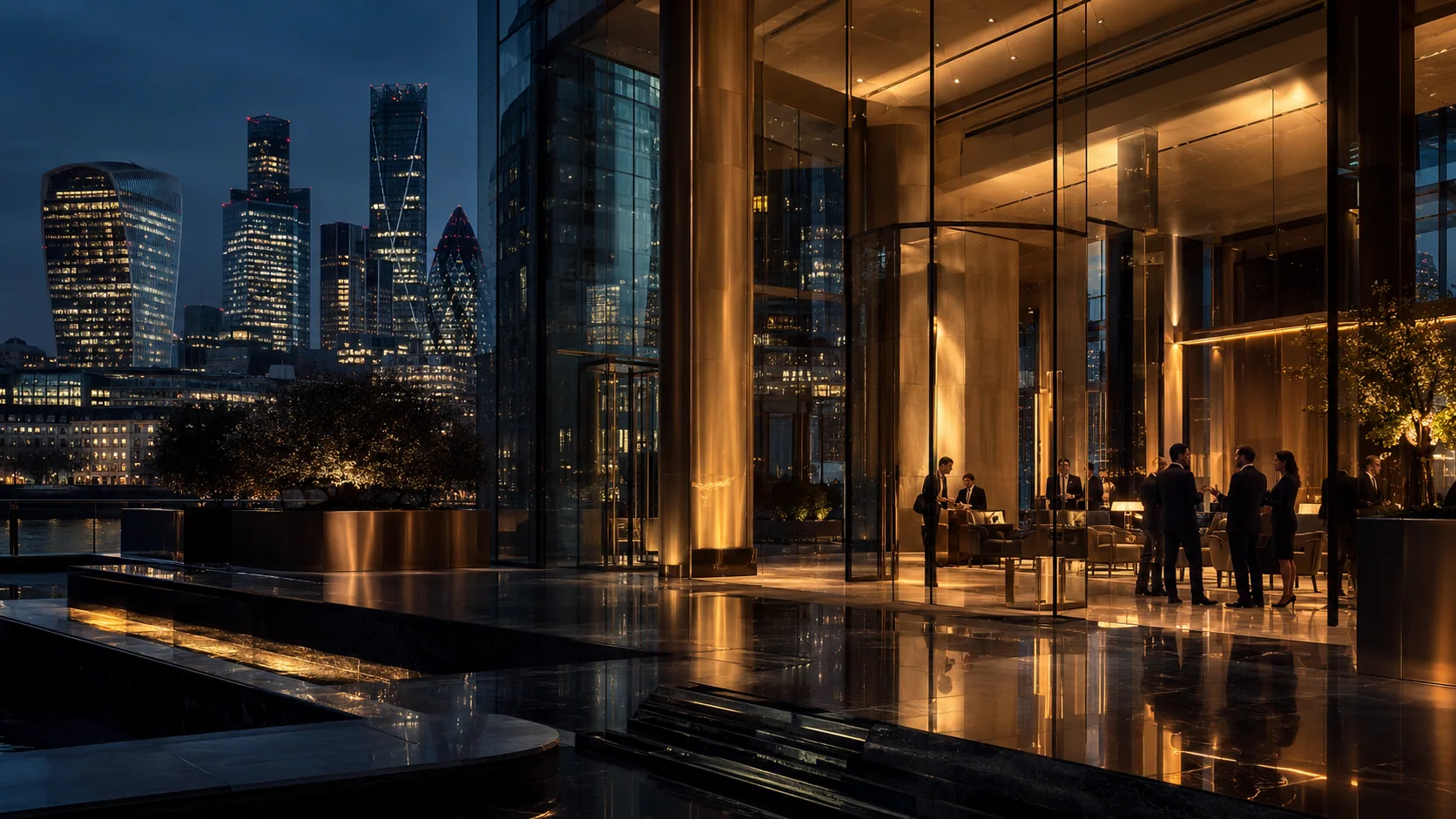Office district and meeting space during a London roadshow