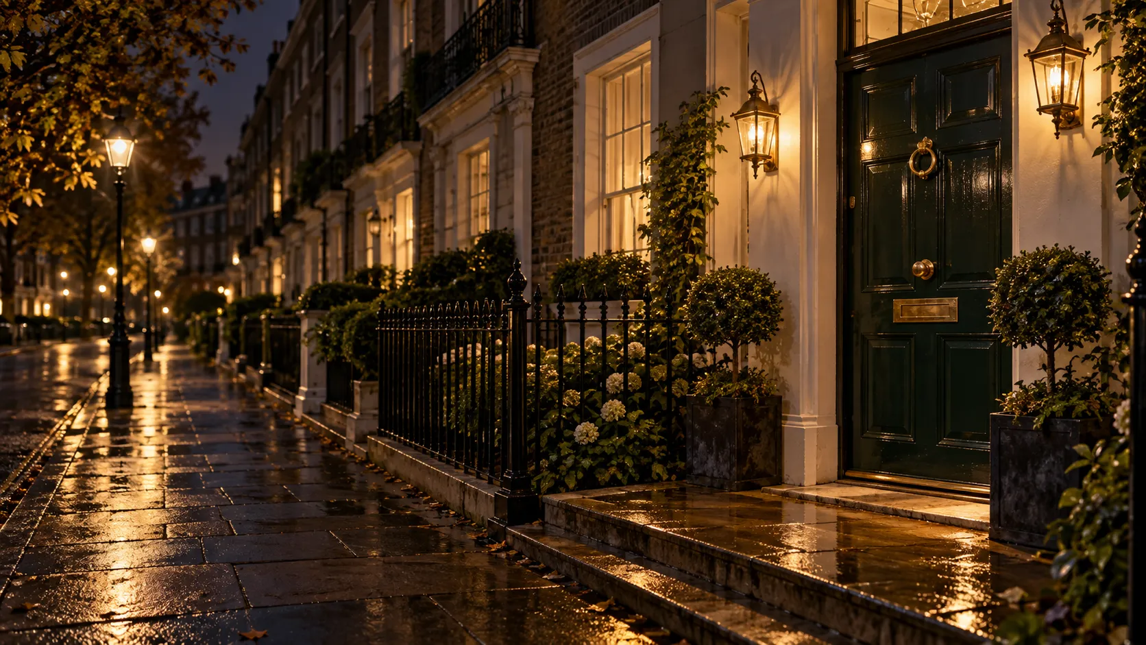 Refined London hotel entrance ready for a passenger collection