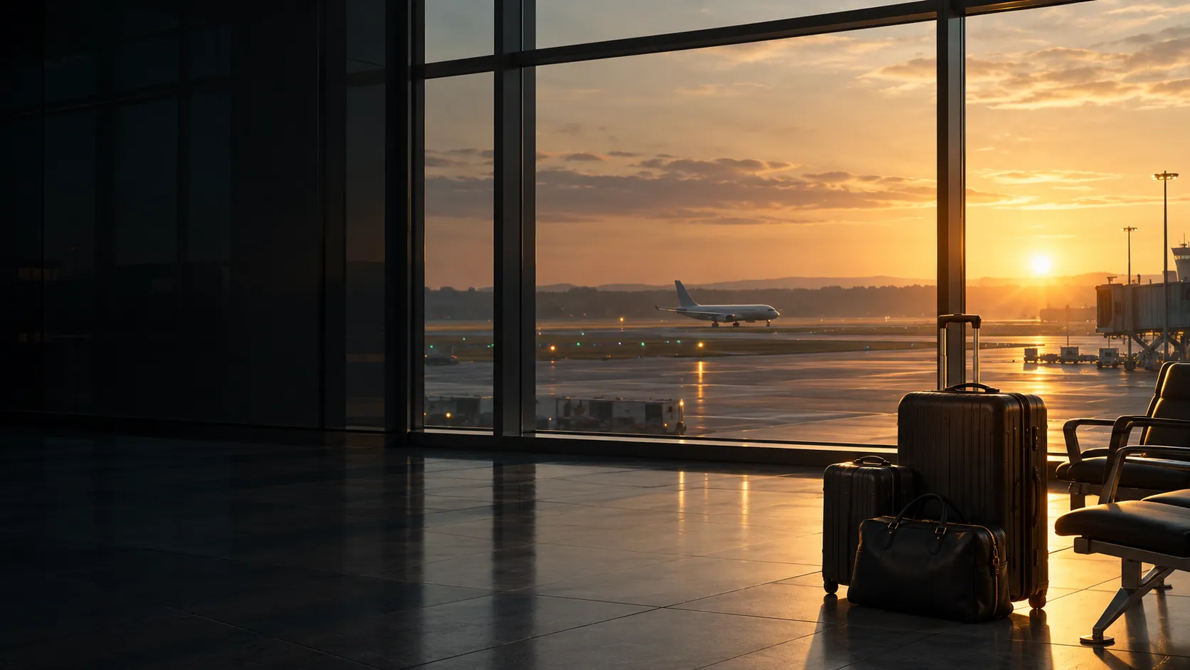 Illustrative Gatwick airport terminal and aircraft