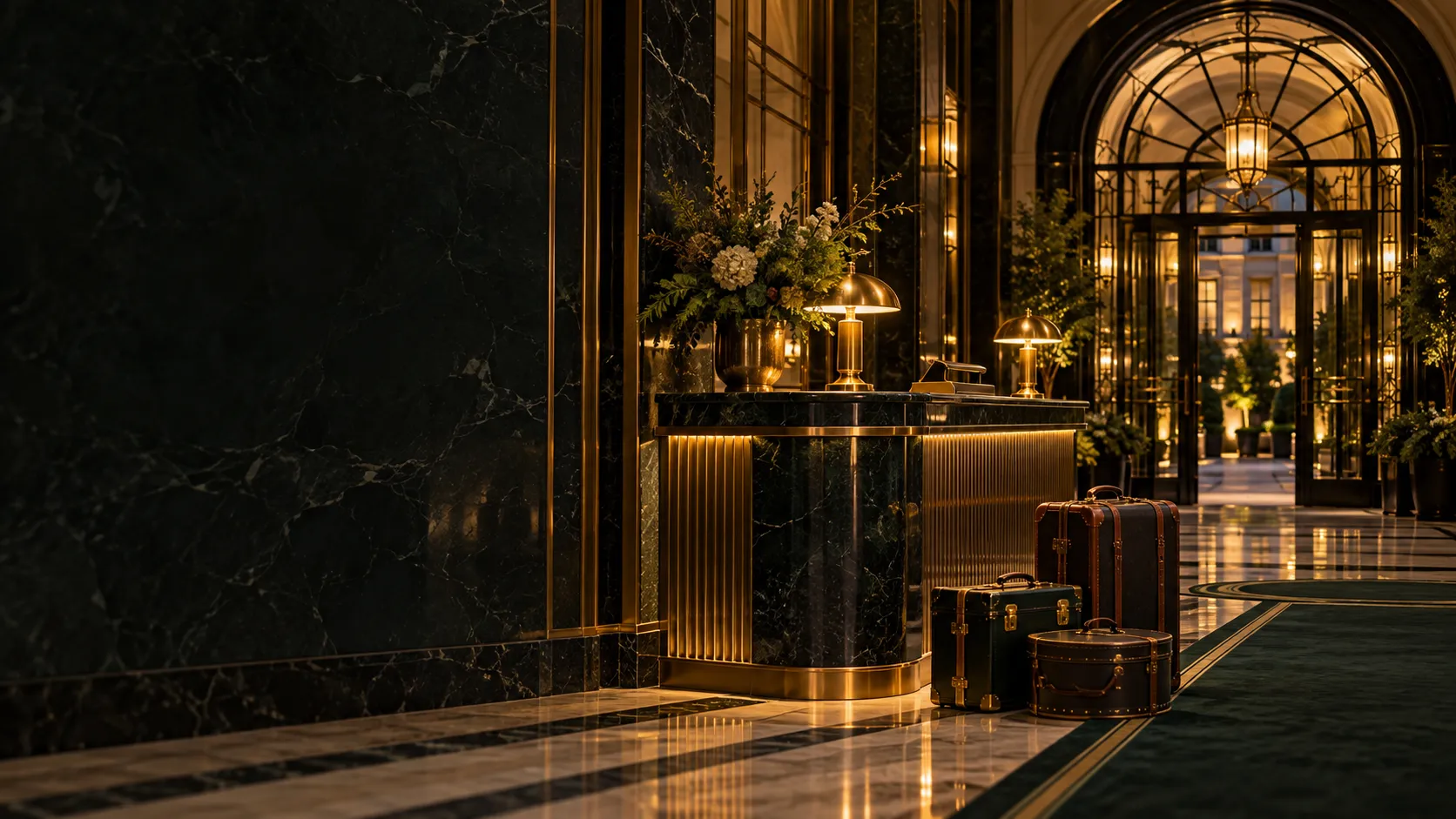 Chauffeur arriving at a contemporary London hotel entrance